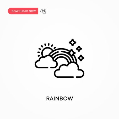 Gökkuşağı Basit vektör simgesi. Web sitesi veya mobil uygulama için modern, basit düz vektör çizimi