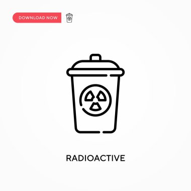 Radyoaktif Basit vektör simgesi. Web sitesi veya mobil uygulama için modern, basit düz vektör çizimi