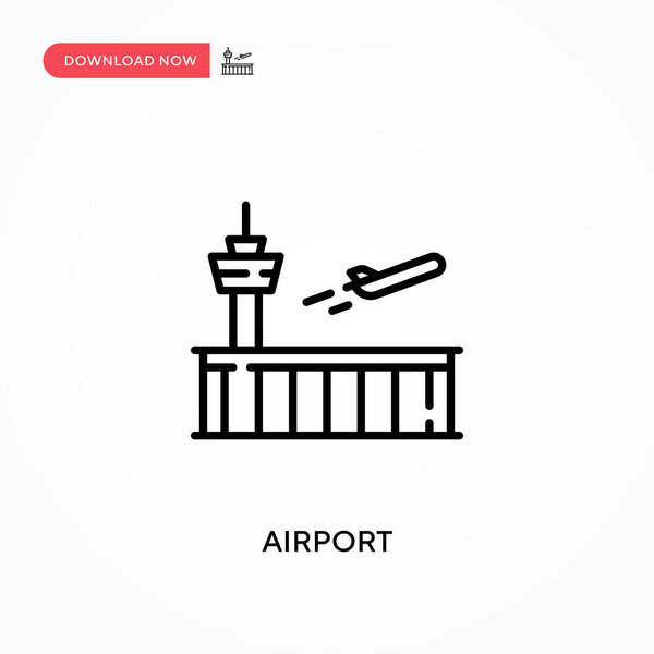 Аэропорт Простой вектор значок. Современная, простая векторная иллюстрация для веб-сайта или мобильного приложения