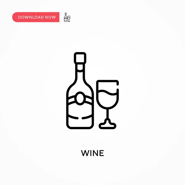 Vinho Ícone Vetorial Simples Ilustração Vetorial Plana Moderna Simples Para — Vetor de Stock