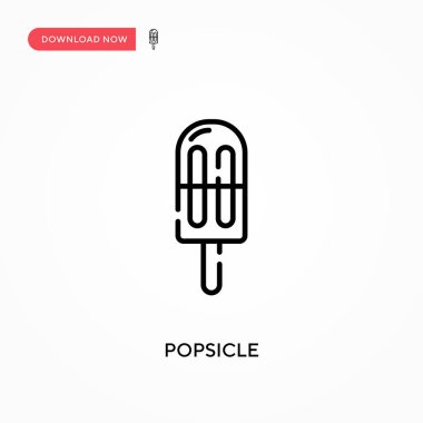 Popsicle Basit vektör simgesi. Web sitesi veya mobil uygulama için modern, basit düz vektör çizimi