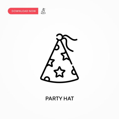 Parti şapkası Basit vektör simgesi. Web sitesi veya mobil uygulama için modern, basit düz vektör çizimi