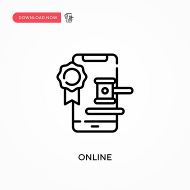 Çevrimiçi Basit vektör simgesi. Web sitesi veya mobil uygulama için modern, basit düz vektör çizimi