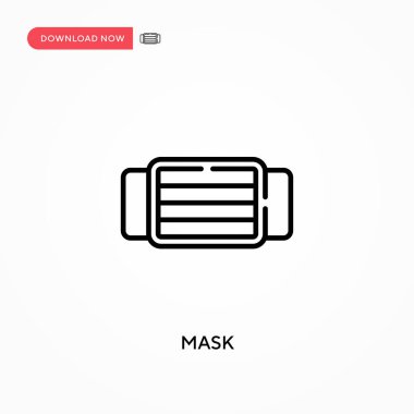 Maske Basit vektör simgesi. Web sitesi veya mobil uygulama için modern, basit düz vektör çizimi
