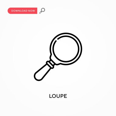 Loupe Basit vektör simgesi. Web sitesi veya mobil uygulama için modern, basit düz vektör çizimi