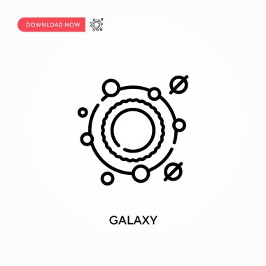 Galaksi Basit vektör simgesi. Web sitesi veya mobil uygulama için modern, basit düz vektör çizimi