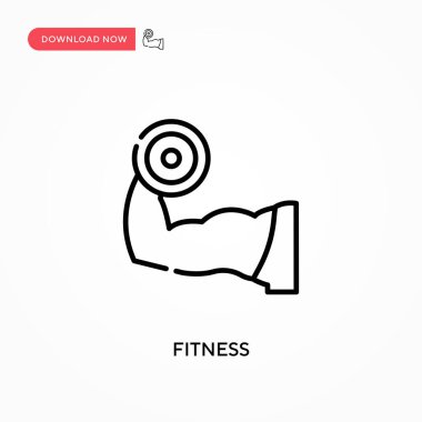 Fitness Basit vektör simgesi. Web sitesi veya mobil uygulama için modern, basit düz vektör çizimi