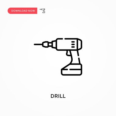 Matkap Basit vektör simgesi. Web sitesi veya mobil uygulama için modern, basit düz vektör çizimi