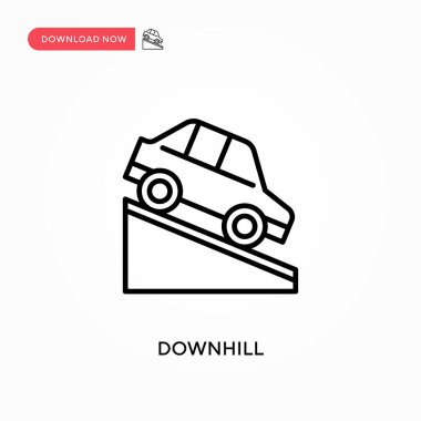 Yokuş aşağı basit vektör simgesi. Web sitesi veya mobil uygulama için modern, basit düz vektör çizimi