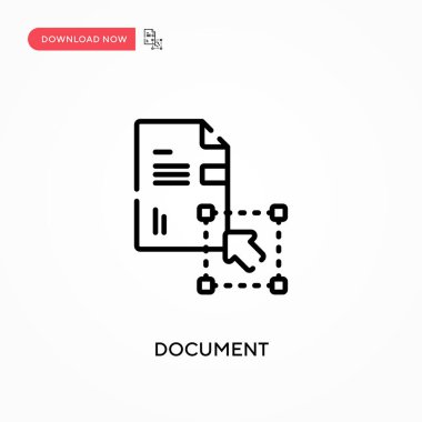 Belge Basit vektör simgesi. Web sitesi veya mobil uygulama için modern, basit düz vektör çizimi