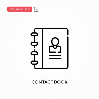 İletişim kitabı basit vektör simgesi. Web sitesi veya mobil uygulama için modern, basit düz vektör çizimi