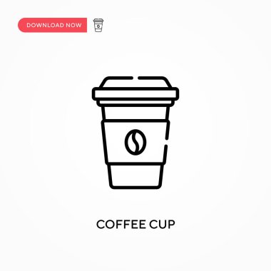 Kahve fincanı basit vektör ikonu. Web sitesi veya mobil uygulama için modern, basit düz vektör çizimi