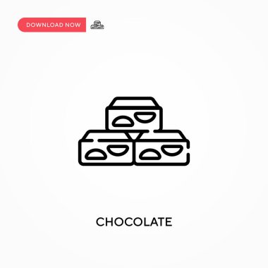 Çikolatalı basit vektör ikonu. Web sitesi veya mobil uygulama için modern, basit düz vektör çizimi