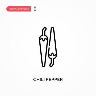 Chili biberi basit vektör simgesi. Web sitesi veya mobil uygulama için modern, basit düz vektör çizimi