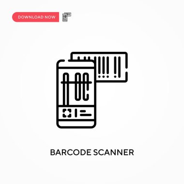 Barkod tarayıcı Basit vektör simgesi. Web sitesi veya mobil uygulama için modern, basit düz vektör çizimi