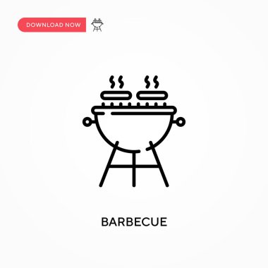 Barbekü basit vektör simgesi. Web sitesi veya mobil uygulama için modern, basit düz vektör çizimi