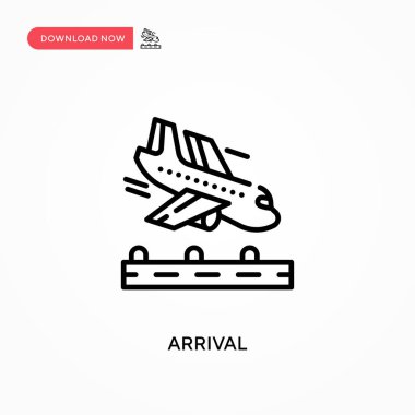 Geliş Basit vektör simgesi. Web sitesi veya mobil uygulama için modern, basit düz vektör çizimi