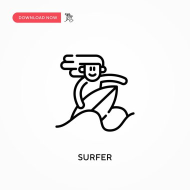 Basit sörfçü vektör simgesi. Web sitesi veya mobil uygulama için modern, basit düz vektör çizimi