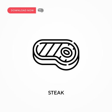 Biftek basit vektör ikonu. Web sitesi veya mobil uygulama için modern, basit düz vektör çizimi