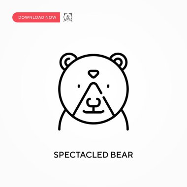 Gözlüklü ayı basit vektör simgesi. Web sitesi veya mobil uygulama için modern, basit düz vektör çizimi