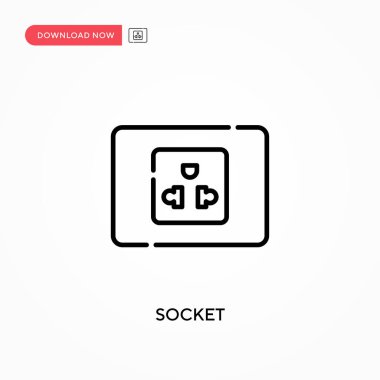 Soket Basit vektör simgesi. Web sitesi veya mobil uygulama için modern, basit düz vektör çizimi