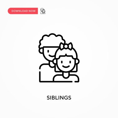 Kardeşler basit vektör ikonu. Web sitesi veya mobil uygulama için modern, basit düz vektör çizimi