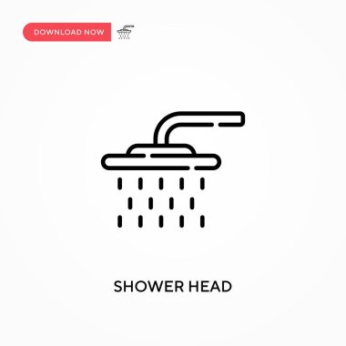 Duş başlığı Basit vektör simgesi. Web sitesi veya mobil uygulama için modern, basit düz vektör çizimi