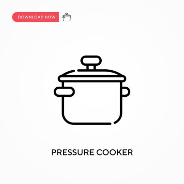 Düdüklü tencere basit vektör simgesi. Web sitesi veya mobil uygulama için modern, basit düz vektör çizimi