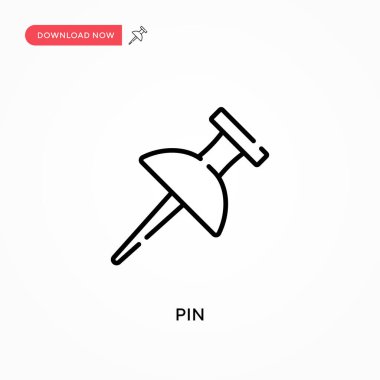 Pin Basit vektör simgesi. Web sitesi veya mobil uygulama için modern, basit düz vektör çizimi