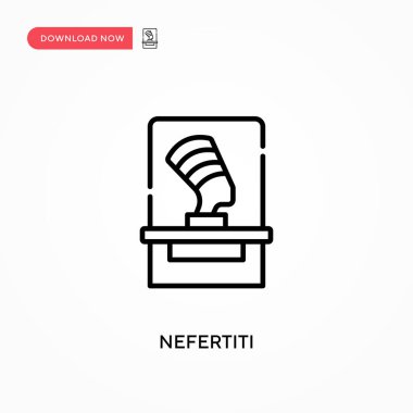 Nefertiti Basit vektör simgesi. Web sitesi veya mobil uygulama için modern, basit düz vektör çizimi