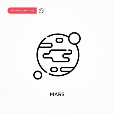 Mars basit vektör simgesi. Web sitesi veya mobil uygulama için modern, basit düz vektör çizimi