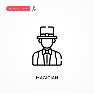 Sihirbaz basit vektör simgesi. Web sitesi veya mobil uygulama için modern, basit düz vektör çizimi