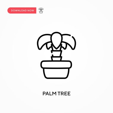Palmiye ağacı basit vektör simgesi. Web sitesi veya mobil uygulama için modern, basit düz vektör çizimi
