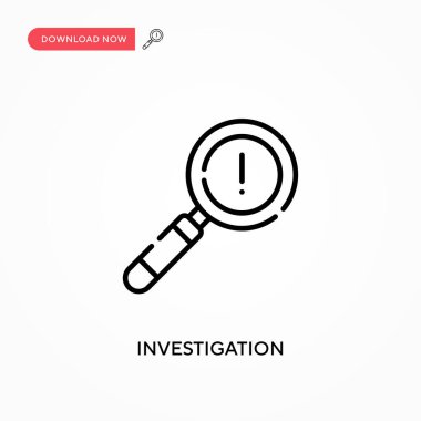 Soruşturma basit vektör simgesi. Web sitesi veya mobil uygulama için modern, basit düz vektör çizimi