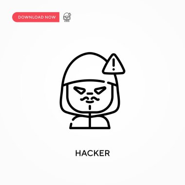 Hacker Basit vektör simgesi. Web sitesi veya mobil uygulama için modern, basit düz vektör çizimi