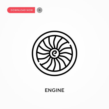 Motor Basit vektör simgesi. Web sitesi veya mobil uygulama için modern, basit düz vektör çizimi