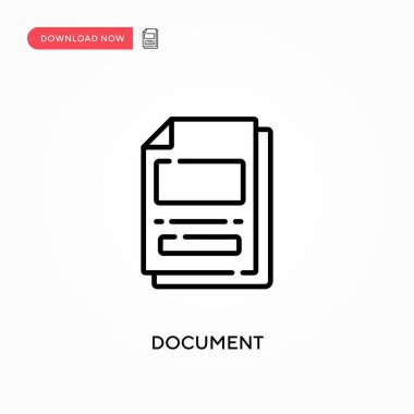 Belge Basit vektör simgesi. Web sitesi veya mobil uygulama için modern, basit düz vektör çizimi
