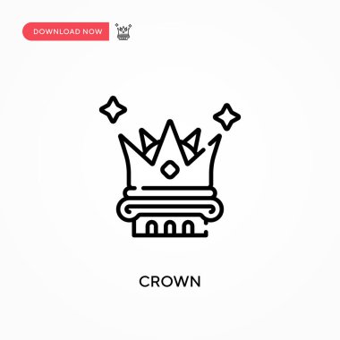 Crown Basit vektör simgesi. Web sitesi veya mobil uygulama için modern, basit düz vektör çizimi
