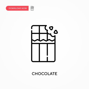 Çikolatalı basit vektör ikonu. Web sitesi veya mobil uygulama için modern, basit düz vektör çizimi