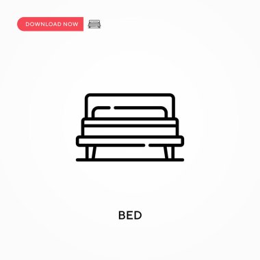 Yatak Basit vektör simgesi. Web sitesi veya mobil uygulama için modern, basit düz vektör çizimi