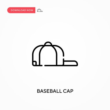 Beyzbol şapkası basit vektör simgesi. Web sitesi veya mobil uygulama için modern, basit düz vektör çizimi