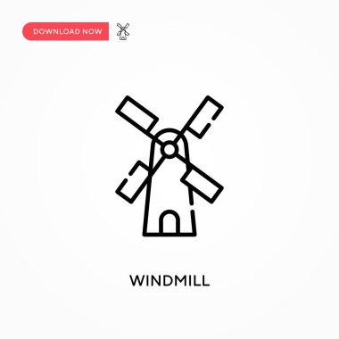 Windmill Basit vektör simgesi. Web sitesi veya mobil uygulama için modern, basit düz vektör çizimi