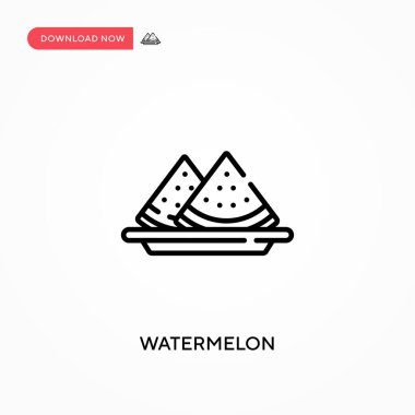 Karpuz basit vektör simgesi. Web sitesi veya mobil uygulama için modern, basit düz vektör çizimi