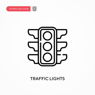 Trafik ışıkları basit vektör simgesi. Web sitesi veya mobil uygulama için modern, basit düz vektör çizimi