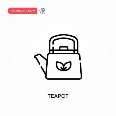 Çaydanlık Basit vektör simgesi. Web sitesi veya mobil uygulama için modern, basit düz vektör çizimi
