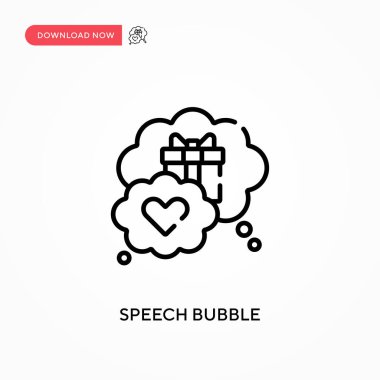 Konuşma balonu Basit vektör simgesi. Web sitesi veya mobil uygulama için modern, basit düz vektör çizimi