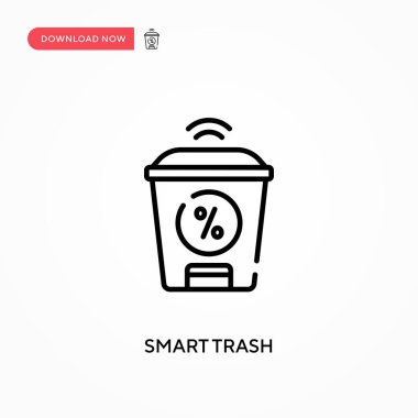 Akıllı çöp Basit vektör simgesi. Web sitesi veya mobil uygulama için modern, basit düz vektör çizimi