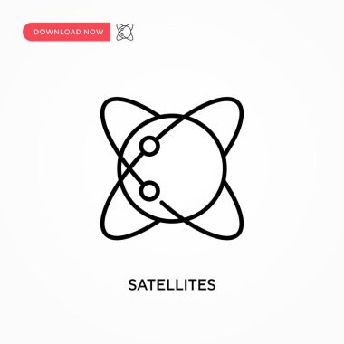 Uydular basit vektör simgesi. Web sitesi veya mobil uygulama için modern, basit düz vektör çizimi