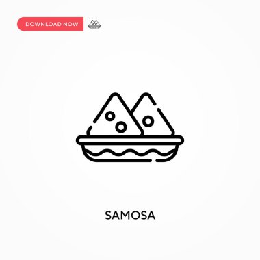 Samosa Basit vektör simgesi. Web sitesi veya mobil uygulama için modern, basit düz vektör çizimi