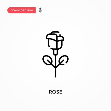 Rose Basit vektör simgesi. Web sitesi veya mobil uygulama için modern, basit düz vektör çizimi